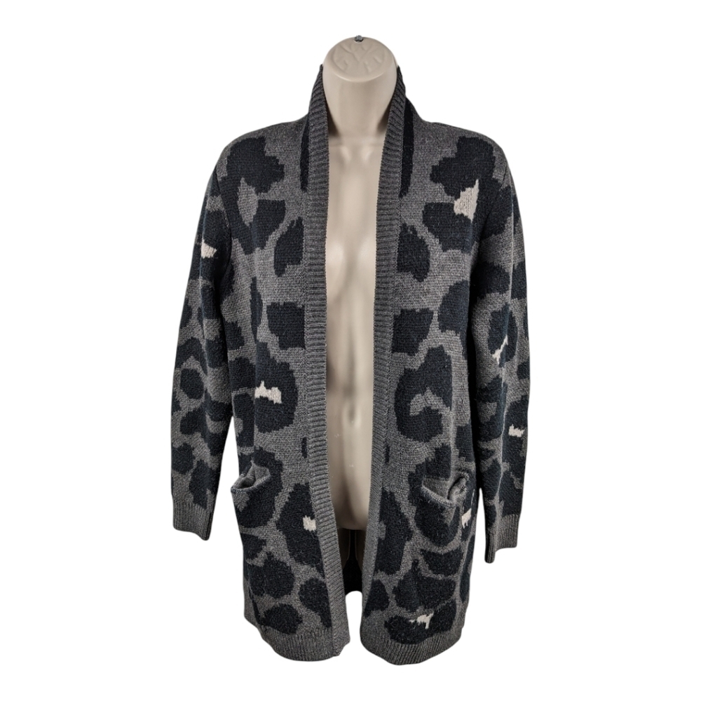 John + Jenn Oversized Leopard Print Duster Cardigan Sz S